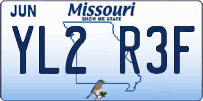 MO license plate YL2R3F