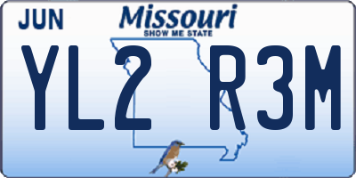 MO license plate YL2R3M