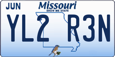 MO license plate YL2R3N