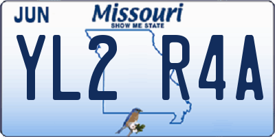 MO license plate YL2R4A