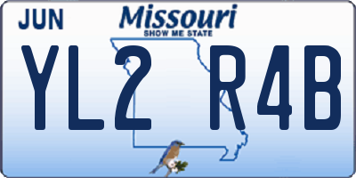 MO license plate YL2R4B
