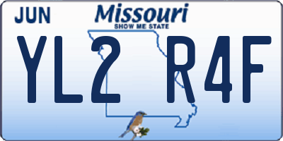 MO license plate YL2R4F
