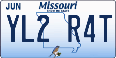 MO license plate YL2R4T