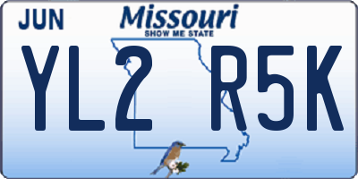 MO license plate YL2R5K