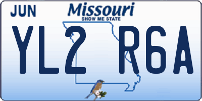 MO license plate YL2R6A
