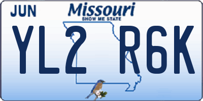 MO license plate YL2R6K