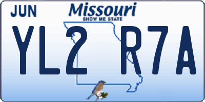 MO license plate YL2R7A