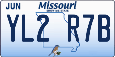 MO license plate YL2R7B