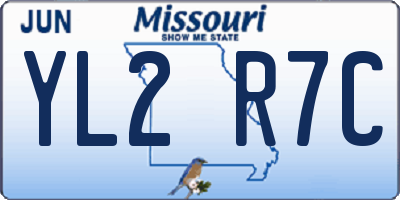 MO license plate YL2R7C