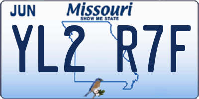 MO license plate YL2R7F