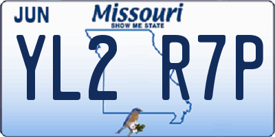 MO license plate YL2R7P