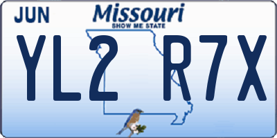 MO license plate YL2R7X