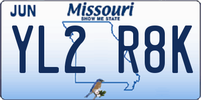 MO license plate YL2R8K