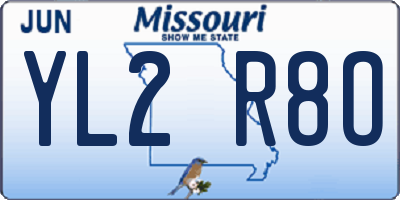 MO license plate YL2R8O