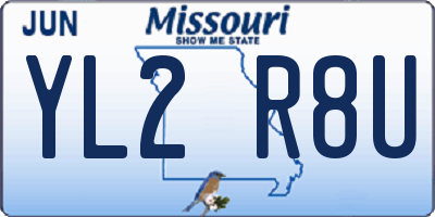 MO license plate YL2R8U