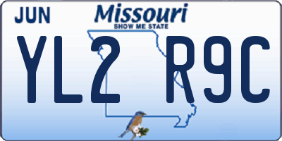 MO license plate YL2R9C