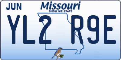 MO license plate YL2R9E