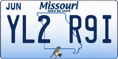 MO license plate YL2R9I