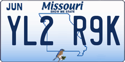 MO license plate YL2R9K