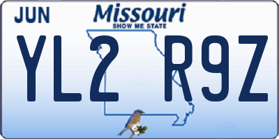 MO license plate YL2R9Z