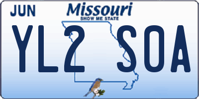 MO license plate YL2S0A