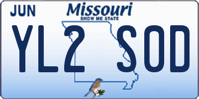 MO license plate YL2S0D