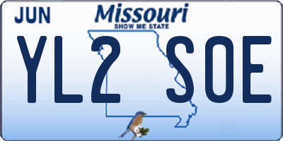 MO license plate YL2S0E