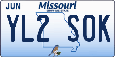 MO license plate YL2S0K