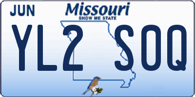 MO license plate YL2S0Q