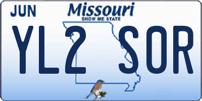MO license plate YL2S0R
