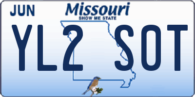 MO license plate YL2S0T