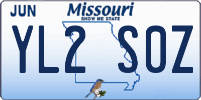 MO license plate YL2S0Z