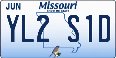 MO license plate YL2S1D