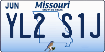 MO license plate YL2S1J