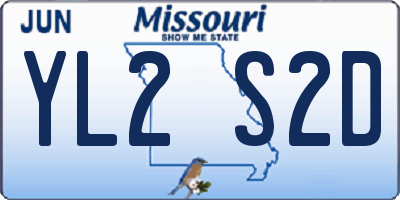 MO license plate YL2S2D