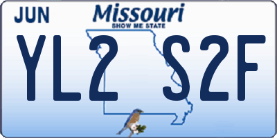 MO license plate YL2S2F