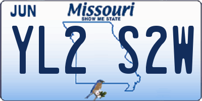 MO license plate YL2S2W