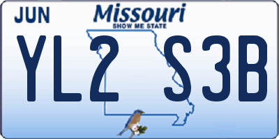 MO license plate YL2S3B