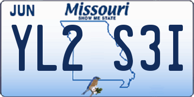 MO license plate YL2S3I