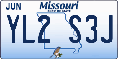 MO license plate YL2S3J