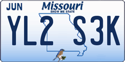 MO license plate YL2S3K