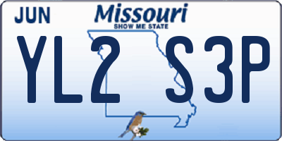 MO license plate YL2S3P
