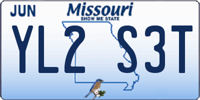 MO license plate YL2S3T