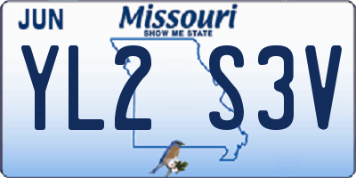 MO license plate YL2S3V