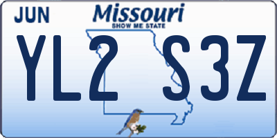 MO license plate YL2S3Z