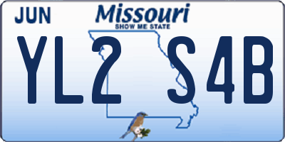 MO license plate YL2S4B