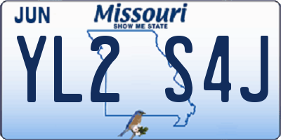 MO license plate YL2S4J