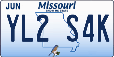 MO license plate YL2S4K