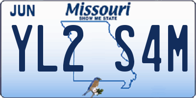 MO license plate YL2S4M