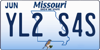 MO license plate YL2S4S